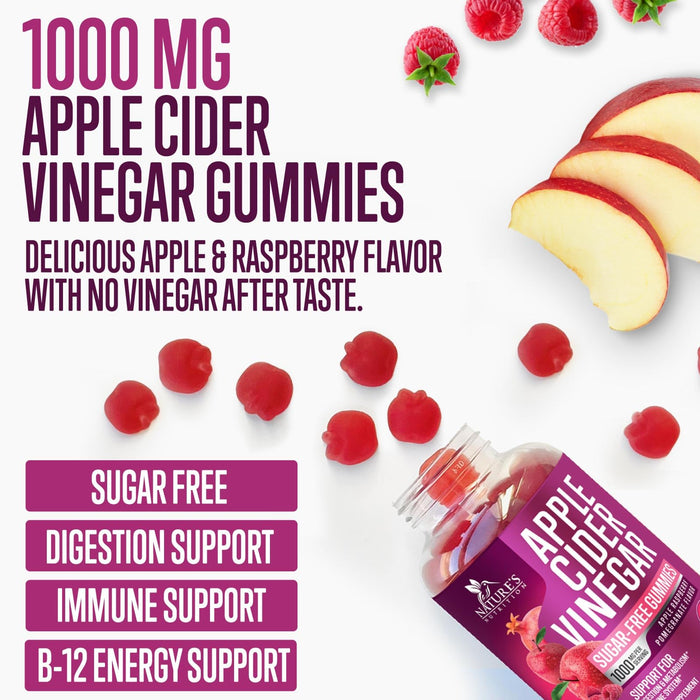 Apple Cider Vinegar Gummies Sugar Free 1000mg for Cleanse – 120 Gummies