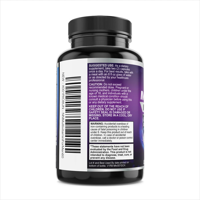 Multivitamin for Men - Vitamin A, C, D, E, Zinc, Calcium, Multivitamins for Immune Health Support, Vitamin B12, Men’s Daily Multivitamin Supplement Capsules, Non-GMO Mens Multi Vitamins - 60 Capsules