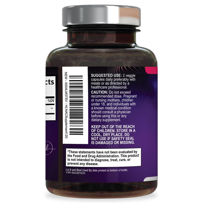 NAC Supplement – N-Acetyl L-Cysteine 1200mg – Supports Liver, Lung & Immune Health - Antioxidants for Respiratory Support & Fight Free Radicals – High Absorption, Non-GMO, Gluten-Free – 120 Capsules