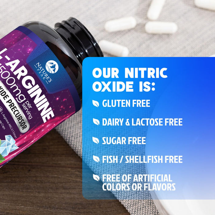 L-Arginine 1000mg Supplement - Heart Health Support - Premium Muscle Supporting Nitric Oxide Precursor Booster for Extra Strength - Gluten Free, Amino Acid Energy Blend For Men & Women - 60 Capsules