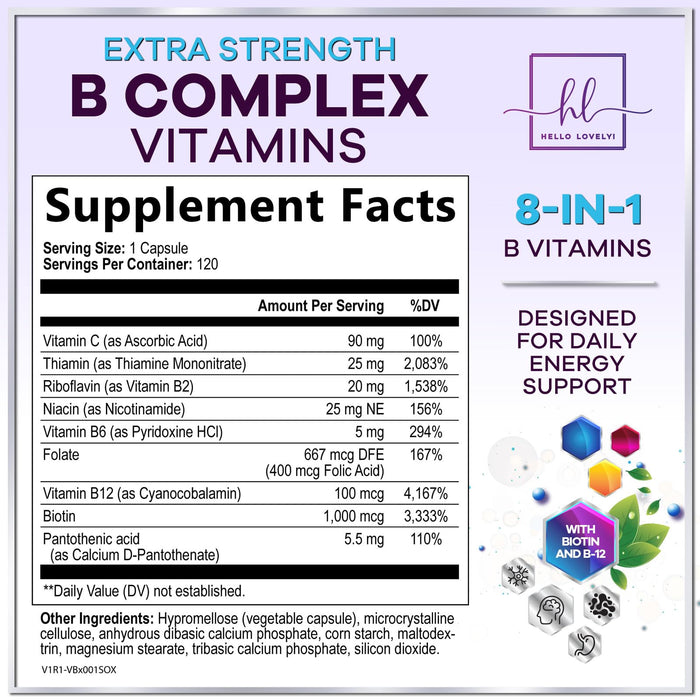 B Complex Vitamin 1000mcg – 120 Capsules