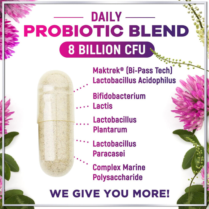 Menopause Supplements for Women - 8 Billion CFU Probiotics, Hot Flash, Night Sweats & Menopause Relief Probiotic for Vaginal, Digestive Health & Immune Support with Black Cohosh - 120 Capsules