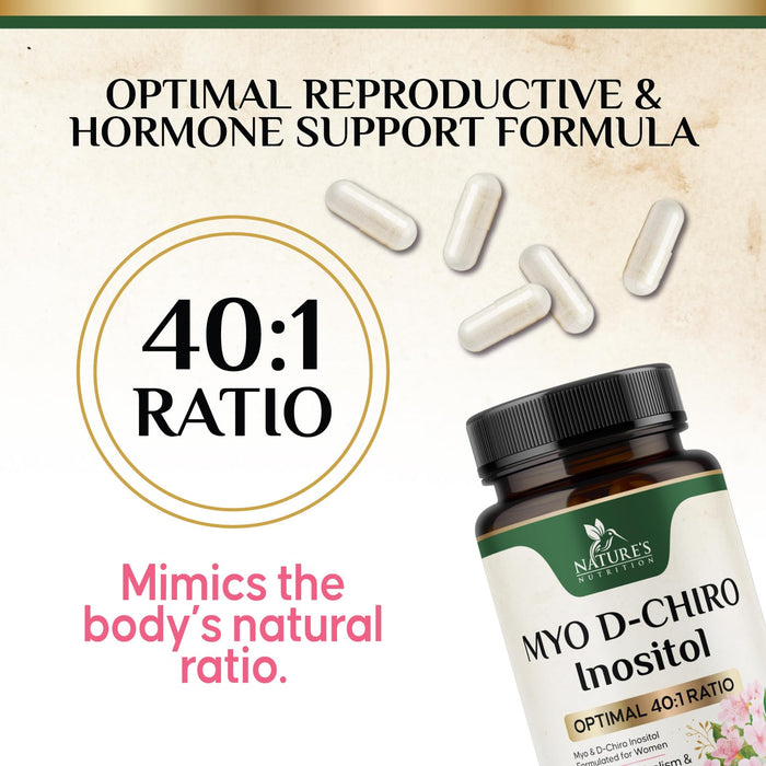 Myo-Inositol + D-Chiro Inositol 1025mg - 40:1 Ratio - 120 Capsules