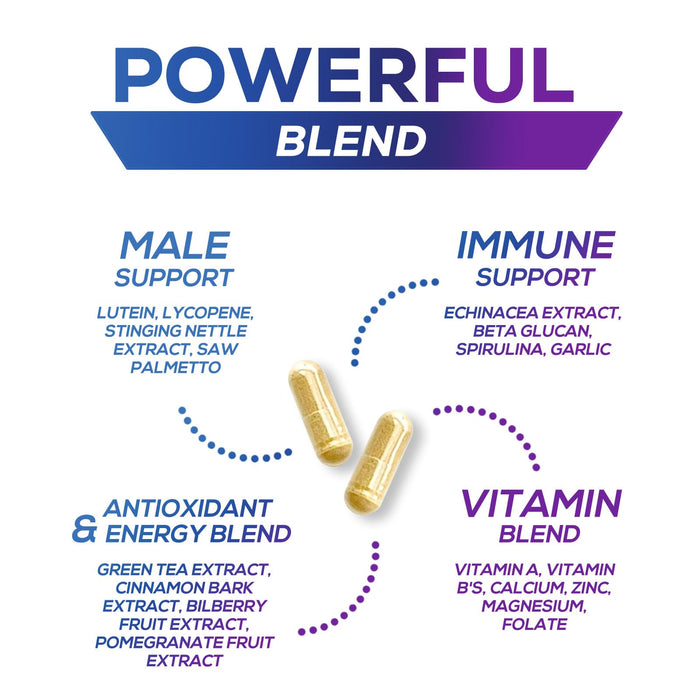 Multivitamin for Men - Vitamin A, C, D, E, Zinc, Calcium, Multivitamins for Immune Health Support, Vitamin B12, Men’s Daily Multivitamin Supplement Capsules, Non-GMO Mens Multi Vitamins - 120 Capsules