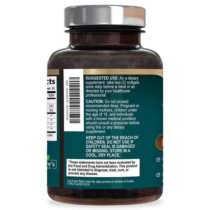 Omega 3 Fish Oil Supplement 2400 mg - Triple Strength EPA & DHA Fish Oil Omega 3, Essential Fatty Acids Supplement Softgels, Brain & Heart Health Support Supplements, Gluten Free Non-GMO, 180 Softgels