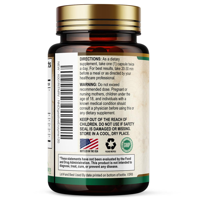 Digestive Enzymes with Probiotics - Probiotic Multi Enzymes with Probiotics and Prebiotics for Digestive Health and Bloating Relief for Women & Men, Daily Enzymes for Gut & Digestion - 120 Capsules