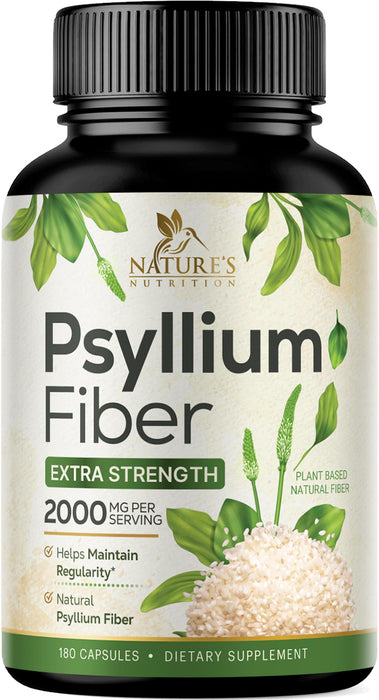 Psyllium Husk Fiber 1500mg – 180 Capsules