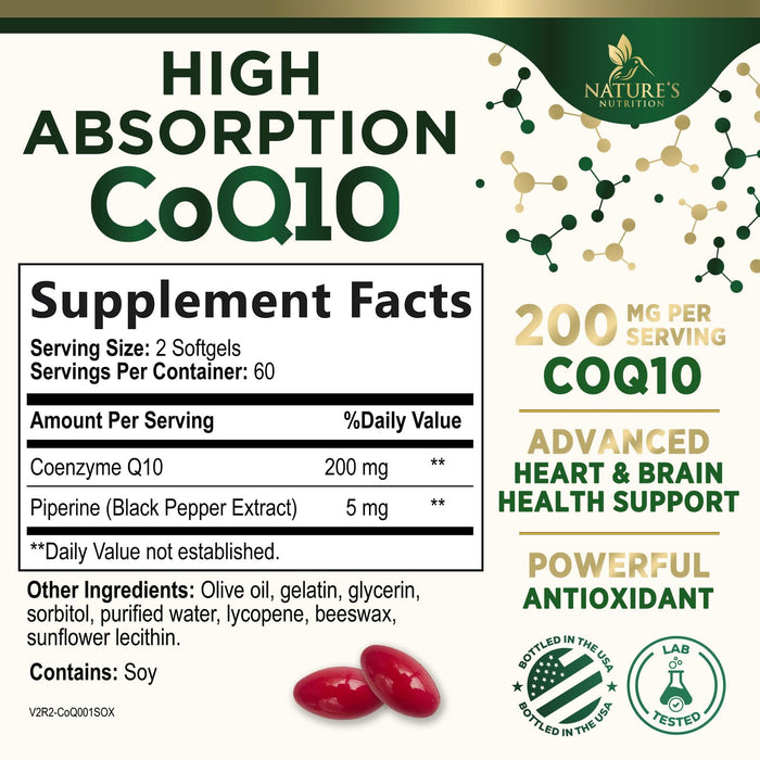 CoQ10 200mg Softgels – 120 Softgels