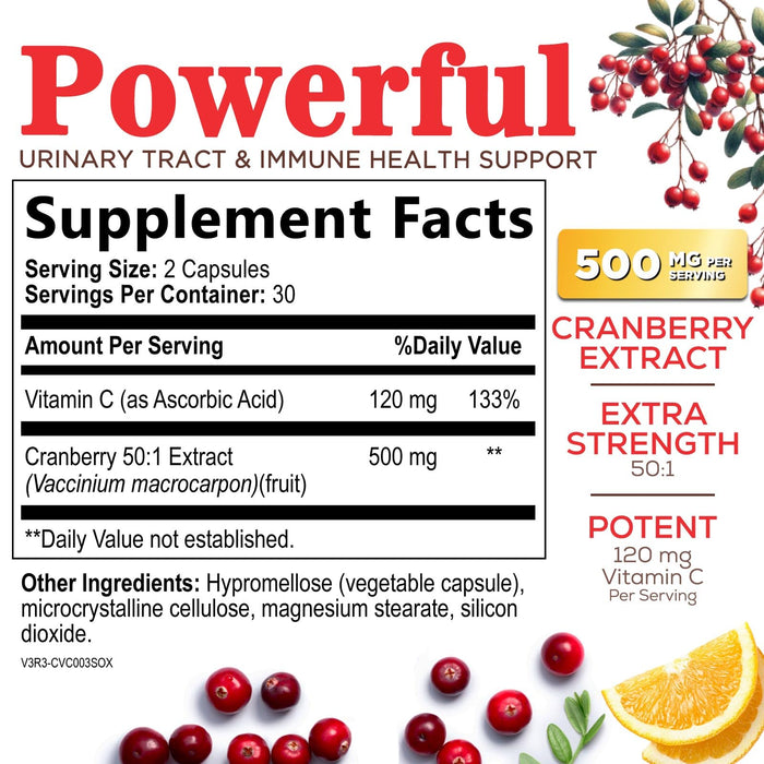 Cranberry 25,000mg – 60 Capsules