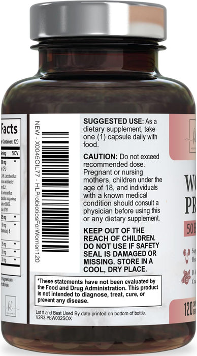 Probiotics for Women Supplement with Cranberry - 16 Premium Strains for PH Balance, Digestive Health, Vaginal & Immune Support, 90 Billion CFU, Women's Probiotic, UT, & Feminine Health - 120 Capsules