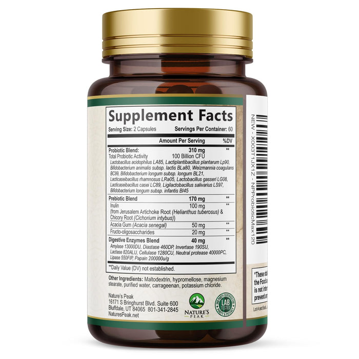 Probiotics for Women's Digestive Health - 100 Billion CFU, 16 Strains with Prebiotics, Supports Immune, Gut Health, PH, Gas & Bloating, Best Probiotic for Women & Men, Shelf Stable - 120 Capsules
