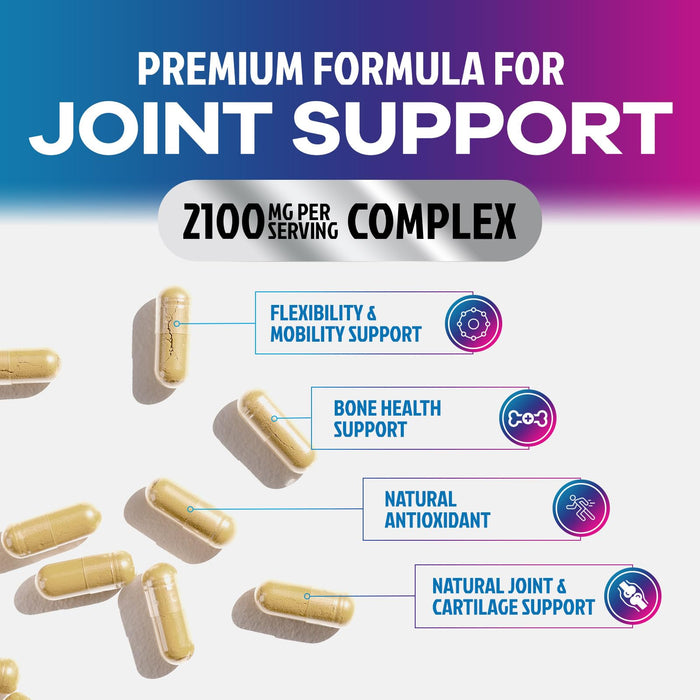 Glucosamine Chondroitin MSM 2100mg Complex - Joint Health Supplement with Turmeric & Boswellia - Quercetin for Cartilage, Flexibility & Mobility - Triple Strength Glucosamine Sulfate - 240 Capsules