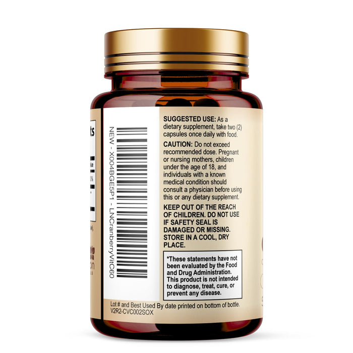 Cranberry Supplement Pills 25,000mg - High Potency Vitamin C Cranberry for Women & Men, Urinary Tract Health Support, Sugar Free, Gluten Free, Non-GMO, Cranberry Concentrate Extract - 60 Capsules