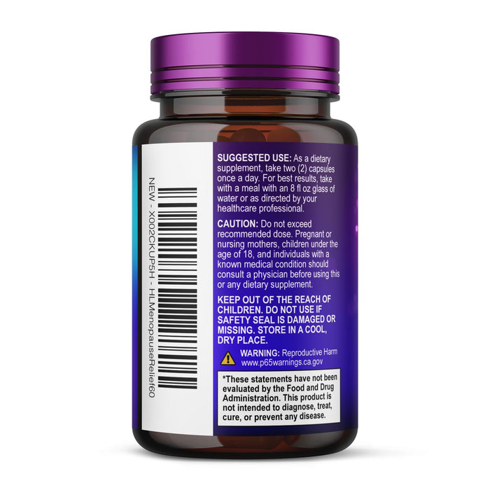 Menopause Supplements for Women - Complete Hot Flash Night Sweats & Menopause Relief Pills, Probiotics with Dong Quai & Black Cohosh for Vaginal, Digestive Support - 60 Capsules