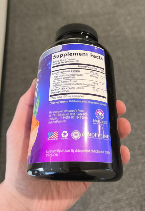 Turmeric Curcumin Supplement with BioPerine 95% Curcuminoids 1500mg with Black Pepper for Best Absorption - Best Natural Vegan Joint Support - Bottled in USA, Non-GMO, Organic Tumeric - 360 Capsules