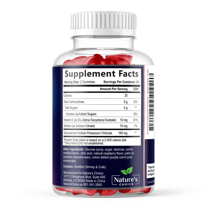Joint Support Gummies Extra Strength Glucosamine Gummy Supplement with Vitamin E - Natural Cartilage & Joint Health & Flexibility Support, Best Support Glucosamine Chew for Men & Women - 120 Gummies