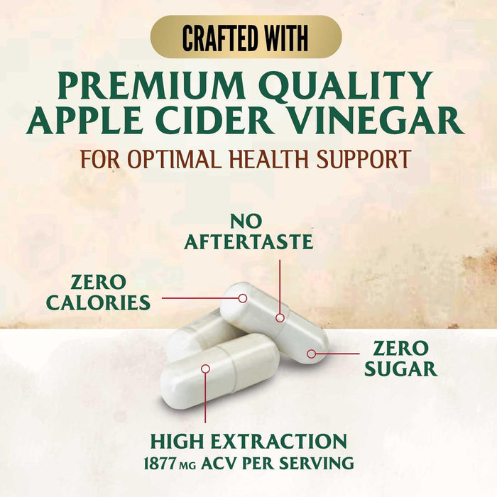 Apple Cider Vinegar Capsules 1877mg - Extra Strength Detox & Cleanse with Vitamin D & Zinc - Premium ACV Pills with Joint Natural Digestion & Immune Support - Vegetarian Supplement - 120 Capsules