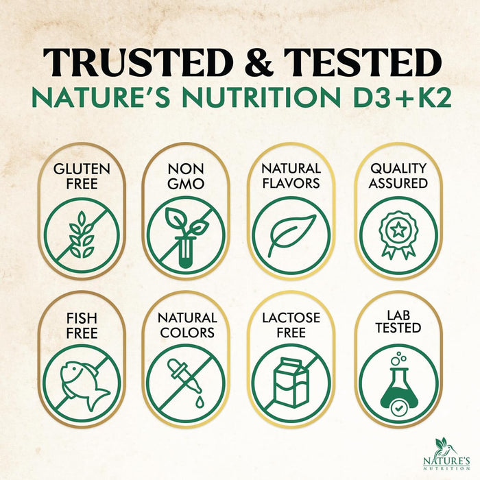 Vitamin D3 K2 Supplement | 5000 IU D3 + K2 100 mcg | MK-7 K2 with Vitamin D | Supports Immune, Heart, Teeth & Bone Health - Nature's Easy to Chew, VIT D3 K2, Non-GMO, Tasty Berry Flavor - 120 Tablets