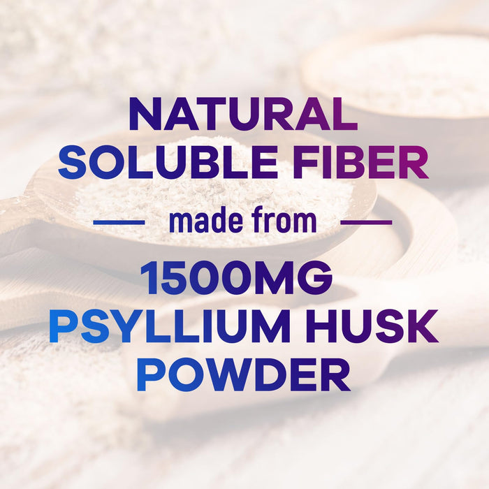 Psyllium Husk Fiber Supplement 1500mg - Vegan Prebiotic, Soluble Fiber for Daily Digestive Health & Regularity Support, Natural Psyllium Powder Caps, Sugar-Free, Non-GMO & Gluten-Free - 120 Capsules