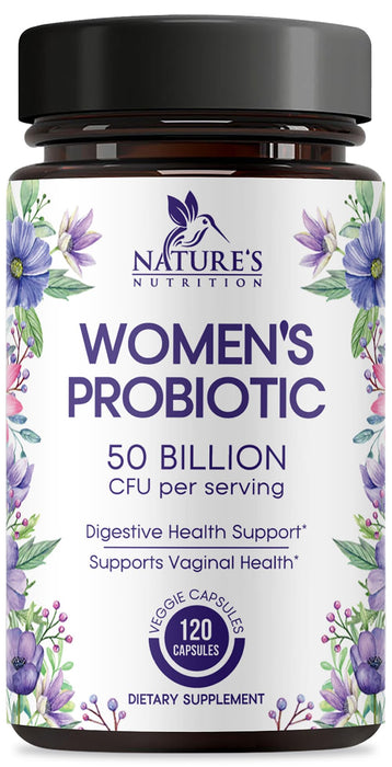 Probiotics for Women - Probiotic Blend 50 Billion CFU Per Cap - 16 Feminine Health Strains Women's Probiotic - Prebiotic for Vaginal PH Balance, Urinary UT Health Support - Bottled USA - 120 Capsules