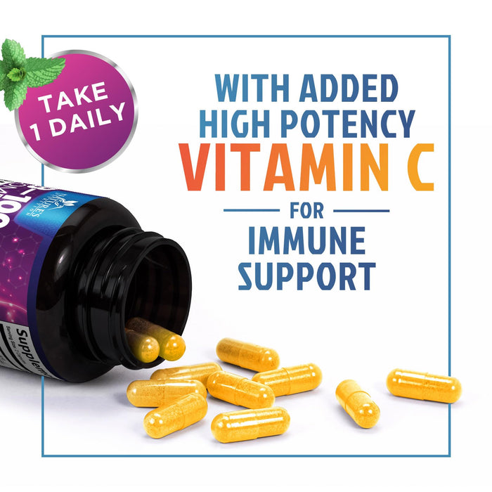 B Complex Vitamins Capsules with Vitamin B6 B12 B100 C Biotin Folate & Folic Acid – 60 Capsules