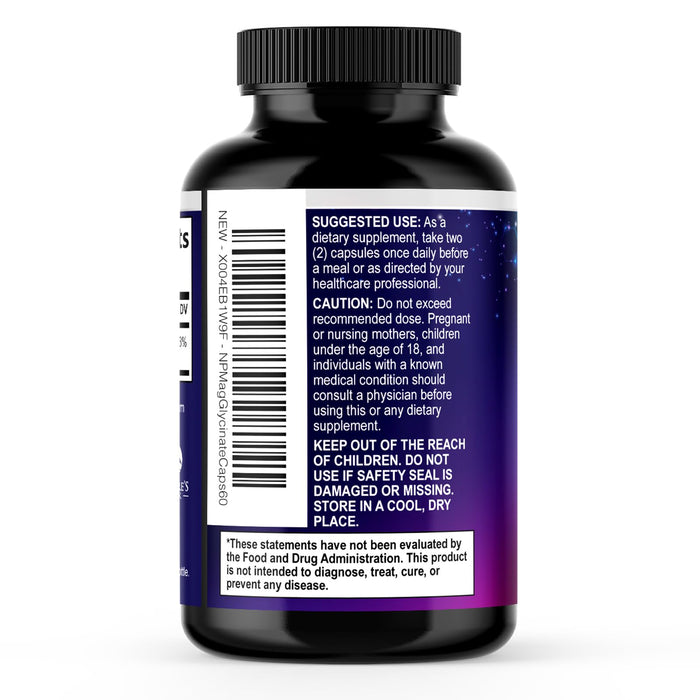 Magnesium Glycinate Supplement Pure 1000 mg Chelated for Max Absorption - Supports Bone, Muscle, Nerve & Heart Health, Sleep Support - Best Magnesium Pills for Whole Body Support - 60 Capsules