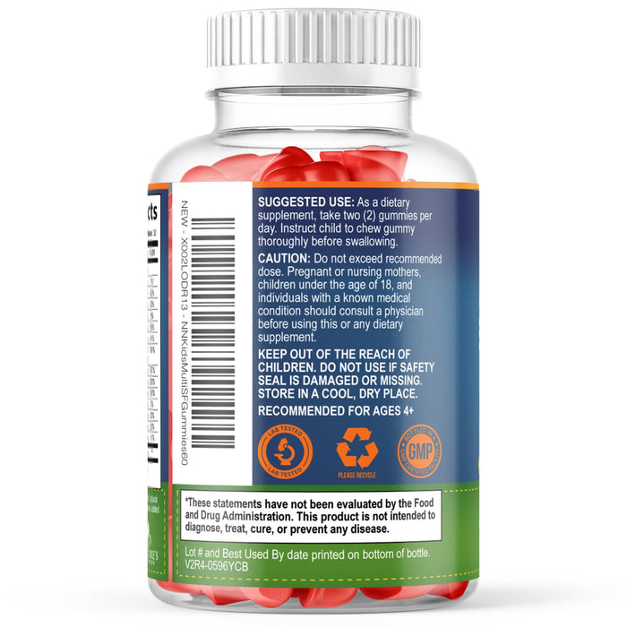 Multivitamin for Kids Gummies - Vitamin D3, C, B12, B6, A & Zinc, Daily Children Vitamins for Immune Support, Sugar-Free, Chewable Multivitamin Gummy for Toddlers & Kids, Orange Flavor - 60 Gummies