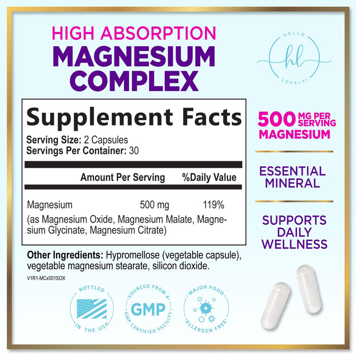 Magnesium Complex 500 mg – 60 Capsules