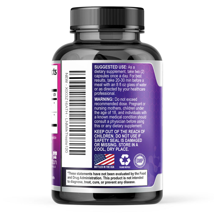 Milk Thistle Supplement - Liver Cleanse Detox & Repair Formula 1000mg with Dandelion - Nature's Herbal Milk Thistle Extract Supplements w/Silymarin Marianum, Supports Liver Health - 120 Capsules