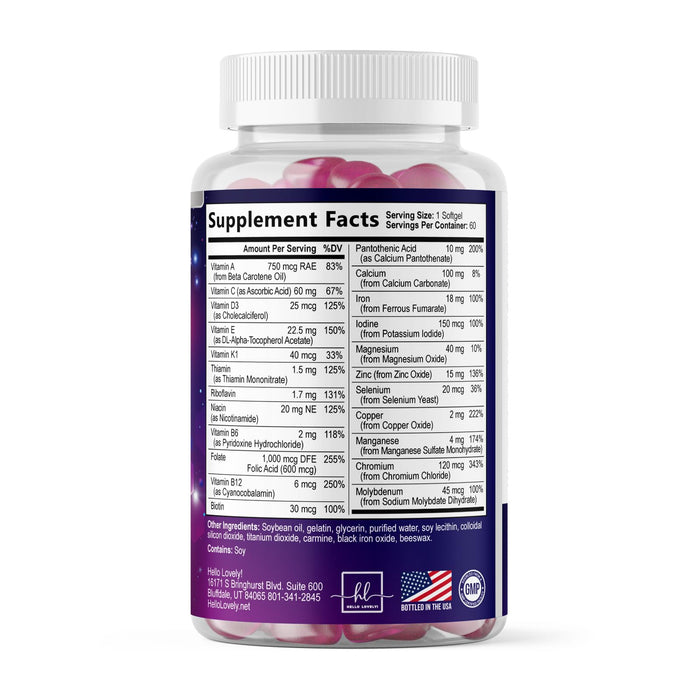 Multivitamin for Women - Vitamin A, C, D, E, and 8 B Vitamins for Energy & Immune Support, with Biotin, Iron & Zinc for Bone & Skin Health, Daily Womens Multivitamin & Minerals - 60 Softgels