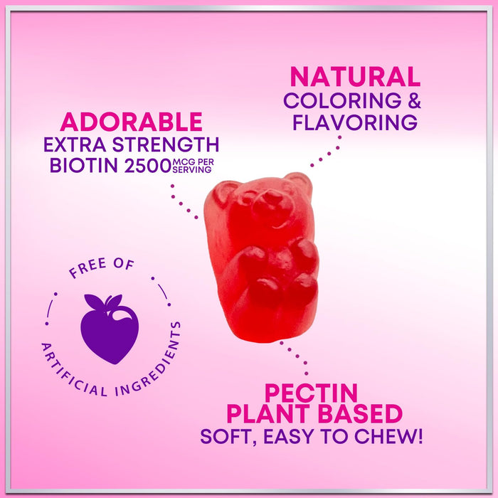 Collagen Gummies for Women - Extra Strength Collagen Peptides Gummy with Vitamin C, Zinc and Biotin, Hydrolyzed Protein Peptides Supplement for Hair, Nail & Healthy Skin Support, Non-GMO - 60 Gummies