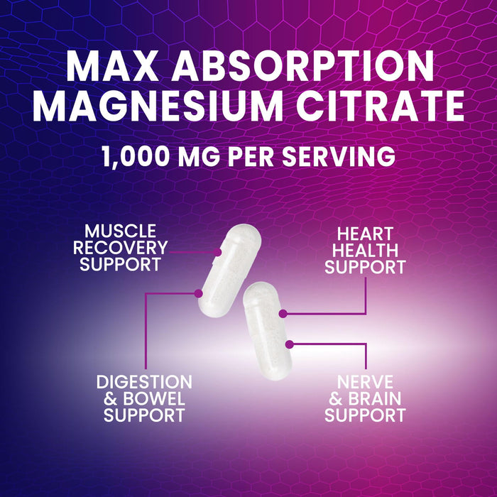 Magnesium Citrate 1000 mg for Absorption – 240 Capsules