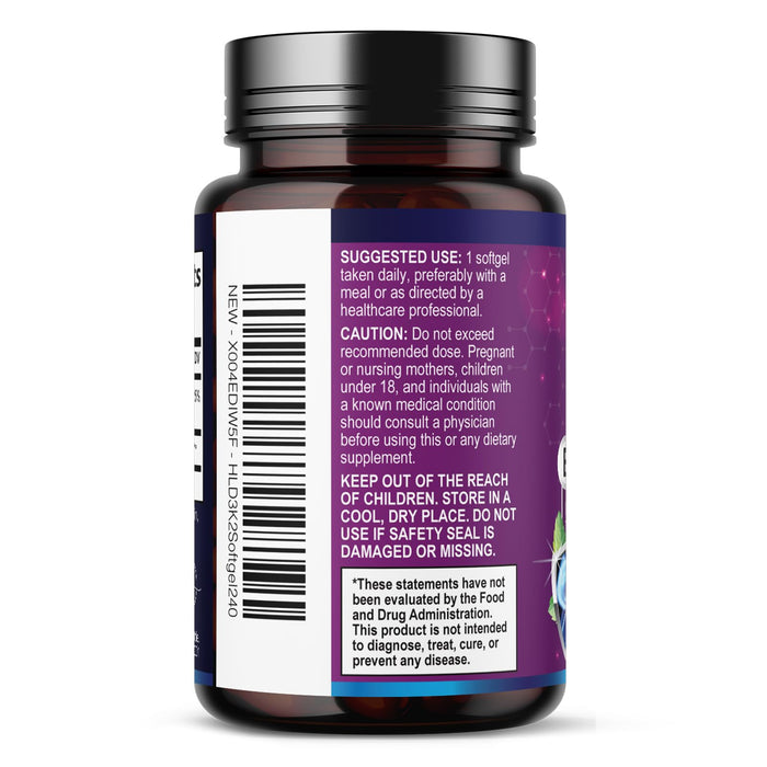 Vitamin D3 K2 - Vitamin D3 (5000 iu) & 100 mcg Vitamin K2 (MK-7) Complex for Immune Support & Bone, Teeth & Muscle Health - Easy to Swallow, Gluten Free, Non-GMO, Bottled in USA - 240 Softgels