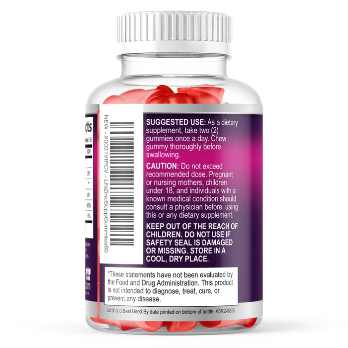 Zinc Supplement 50mg Gummies for Adults - Max Strength Skin Health & Immune Support Gummy, Vegan, Non-GMO & Gluten Free, Nature’s Antioxidant & Bone Health Chewable Tasty Berry Flavor - 60 Gummies
