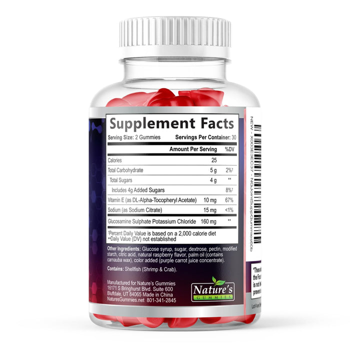 Joint Support Supplement - Extra Strength Glucosamine Gummy Supports Joints Health & Flexibility for Back, Knees, Hands - Natural Vitamin E Immune Support - Best Gummies for Women & Men - 60 Gummies