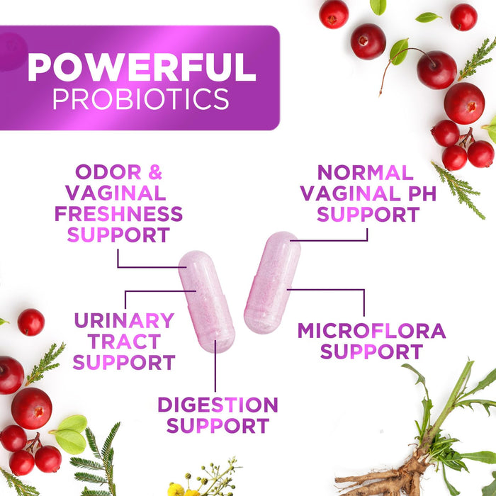 Probiotics for Women 60 Billion CFU - 16 Strains, Prebiotics & Cranberry, PH Balance, Digestive Health, Vaginal & Immune Support, Womens Probiotic for Gut Health, Shelf Stable - 120 Capsules