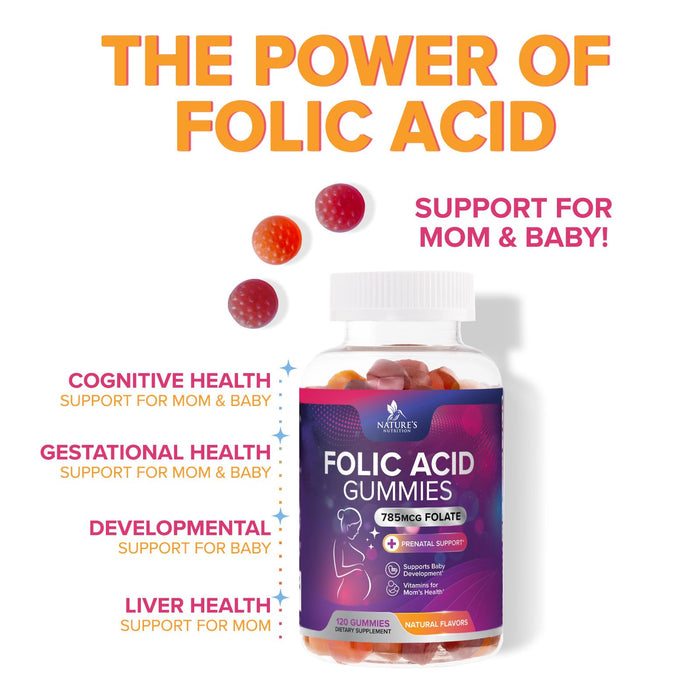 Folic Acid Gummies for Women 785 mcg – 120 Gummies