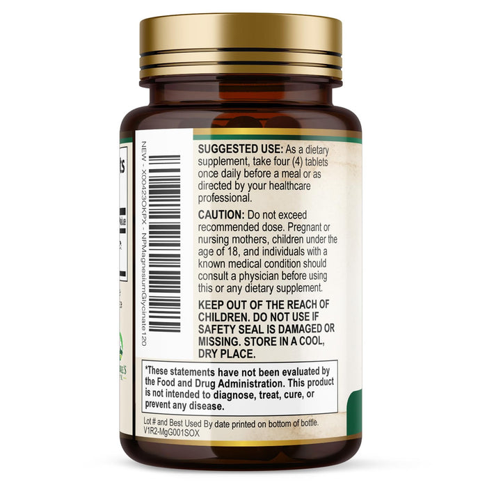 Magnesium Glycinate 500mg - Chelated for Ultra Absorption - Supports Bone, Muscle, Nerves & Heart Health, Nature's Sleep Support, Best Magnesium Supplement Pills for Whole Body Support - 120 Tablets