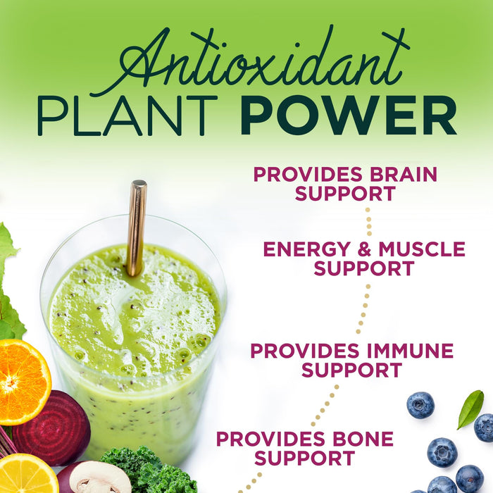 Greens Powder Superfood Drink Mix - Green Whole Food Blend for Energy & Gut Health with Organic Wheat Grass, Spirulina, Chlorella, Digestive Enzymes Antioxidant & Fiber, Berry Flavor, 30 Servings