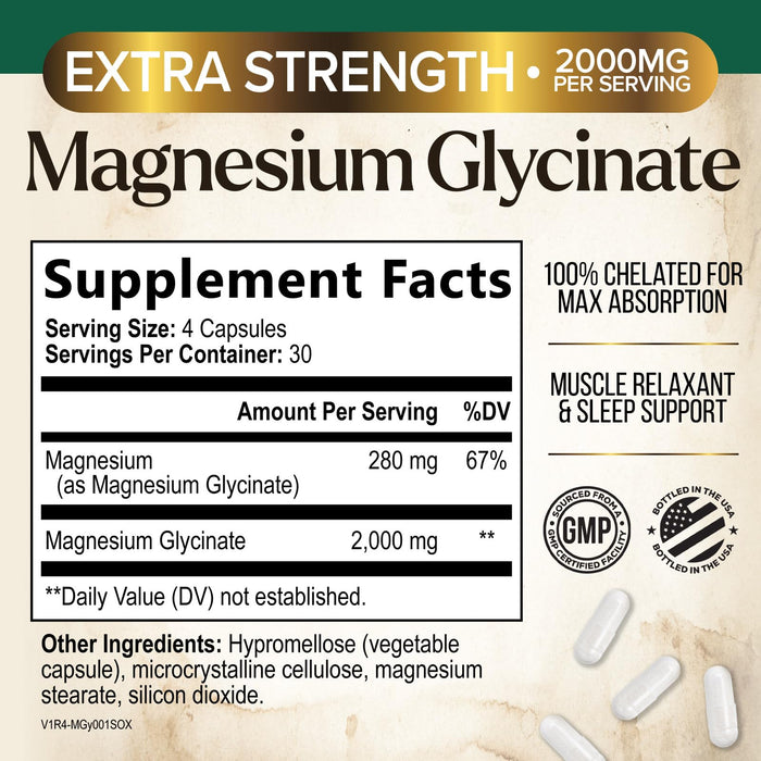 Magnesium Glycinate 500mg – 120 Tablets