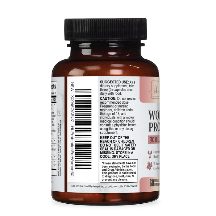Probiotics for Women Supplement with Cranberry - 16 Premium Strains for PH Balance, Digestive Health, Vaginal & Immune Support, 90 Billion CFU, Women's Probiotic, UT, & Feminine Health - 60 Capsules