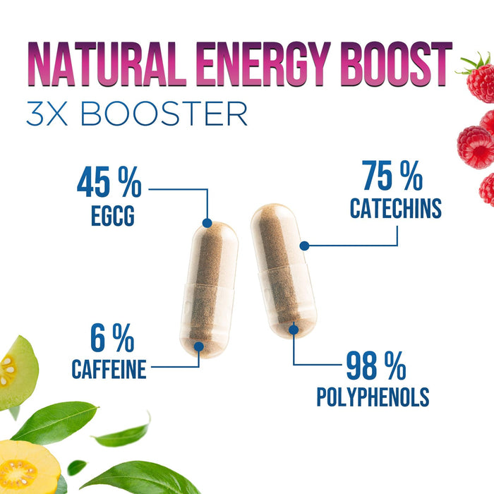 Green Tea Extract Pills - 98% Standardized EGCG 1300mg 3X Strength for Natural Energy - Supports Heart & Antioxidant Health Herbal & Immune Support Supplement Polyphenols & Catechins - 60 Capsules