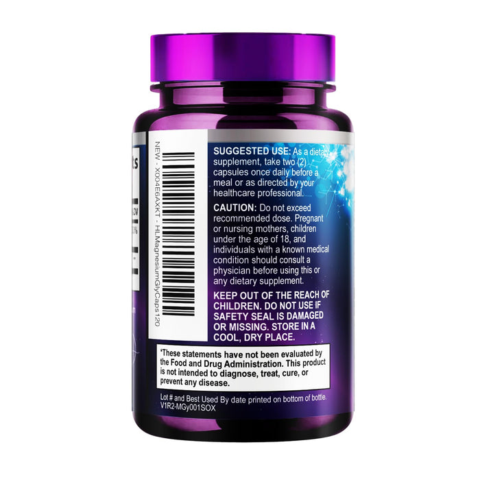 Magnesium Glycinate 1000mg | High Absorption | Chelated to Support Bone, Muscle, Nerves & Heart Health | Natural Sleep & Stress Support Women & Men | Vegan, Gluten & Soy Free, Non-GMO | 120 Capsules