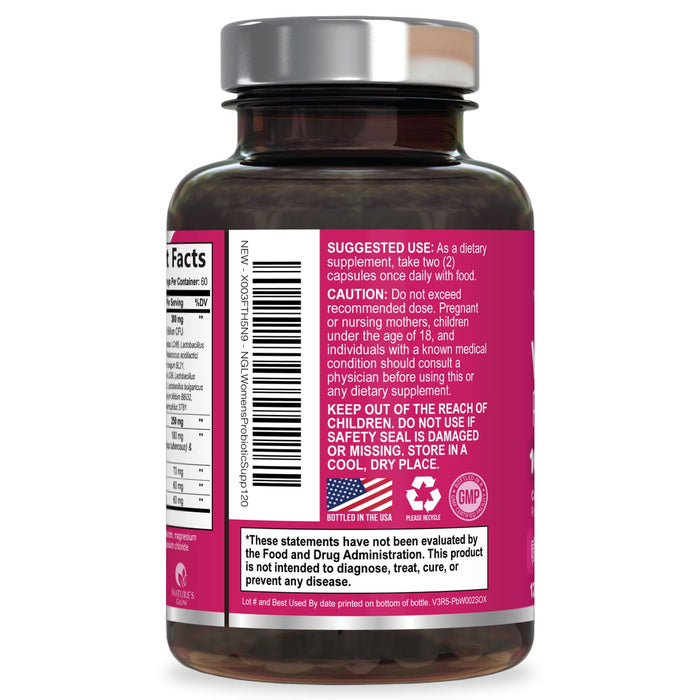Probiotics For Women 50 Billion CFU - Women's Probiotic For Digestive Health 16 Unique Strains - Daily Vaginal PH Balance & Feminine Health Support, Womens Probiotic With Acidophilus - 120 Capsules