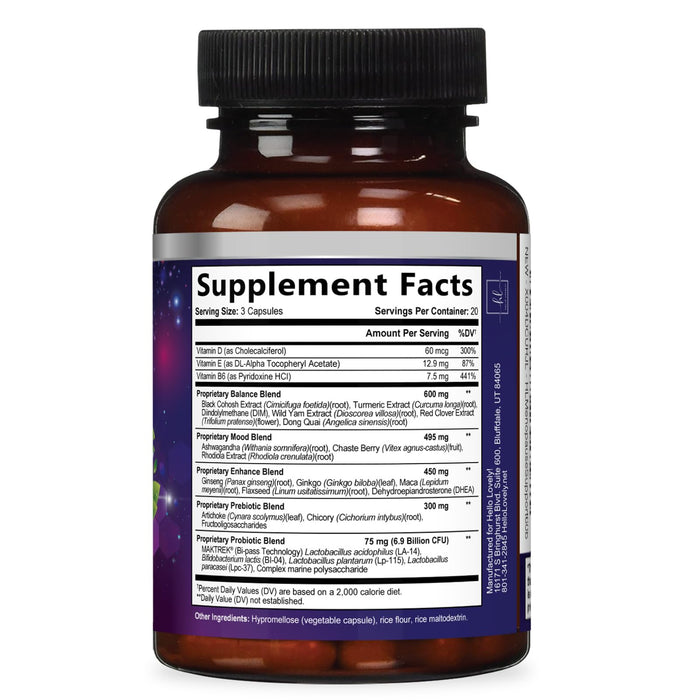 Menopause Supplements for Women - 8 Billion CFU Probiotics, Hot Flash, Night Sweats & Menopause Relief Probiotic for Vaginal, Digestive Health & Immune Support with Black Cohosh - 60 Capsules