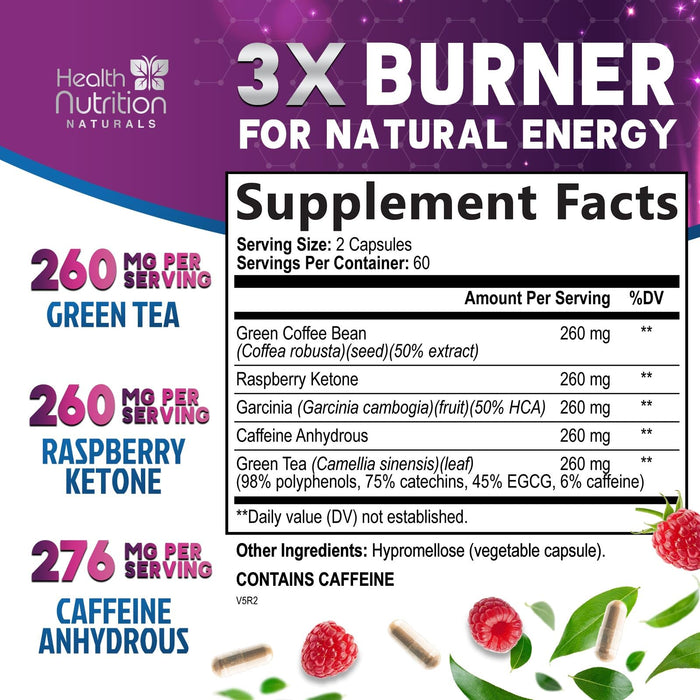 Green Tea Extract Pills - 98% Standardized EGCG 1300mg 3X Strength for Natural Energy - Supports Heart & Antioxidant Health Herbal & Immune Support Supplement Polyphenols & Catechins - 60 Capsules