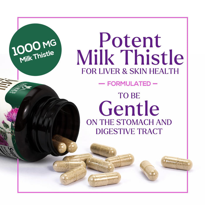 Milk Thistle Extract - Liver Cleanse Detox & Repair Formula with Dandelion Extract 1000mg - Herbal Liver Supplement - Nature's Milk Thistle w/Silymarin Marianum, Supports Liver Health - 120 Capsules