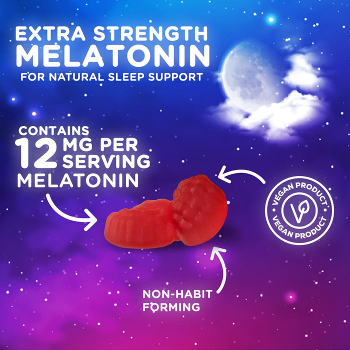 Sleep Gummies with Melatonin – 12mg – 60 Gummies