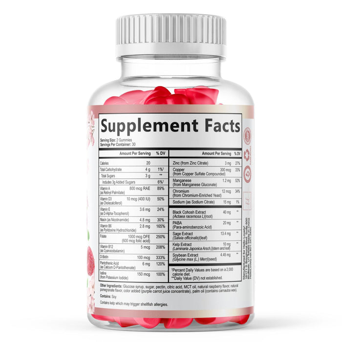 Menopause Supplements for Women - Complete Natural Mild Hot Flashes & Night Sweats Support, Multi Benefit Menopause Relief Gummy, Support for Balance & Energy, Gluten-Free & Non-GMO - 60 Gummies