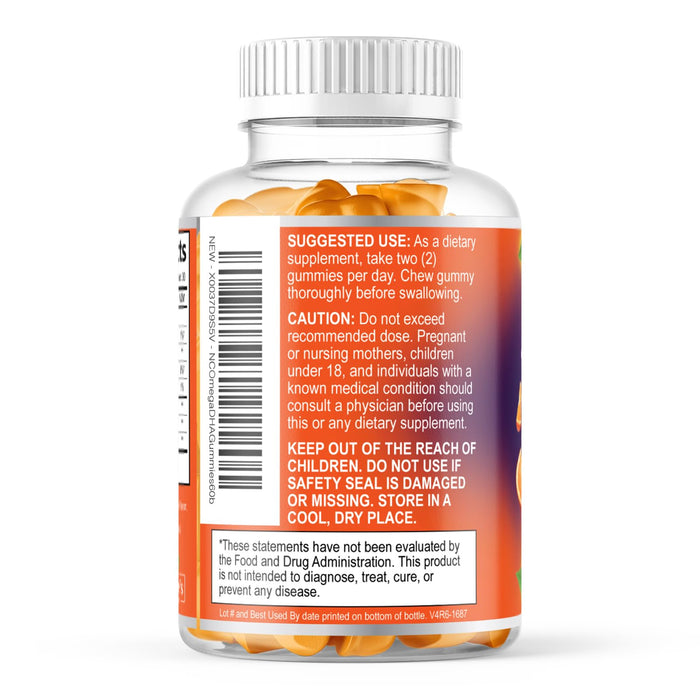 Omega 3 Fish Oil Gummies - Triple Strength Omega3 Gummy - DHA & EPA Fatty Acids for Heart Health, Joint & Brain Support, Nature's High Absorption Omega Fish Oil Supplement, Orange Flavor- 60 Gummies